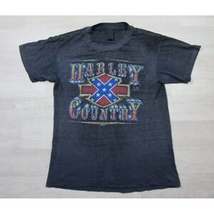 Vintage 3D Emblem Harley Davidson T Shirt (M) Harley Country The South 80s 1985